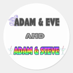 Adam & Eva & Adam & Steve Ronde Sticker