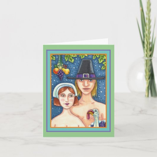 ADAM & EVE PIJLEREN, WIT-THANKSGIVING leeg Kaart (Voorkant)