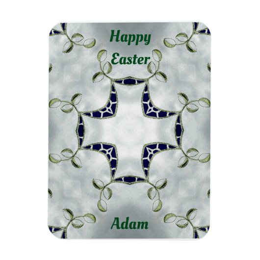 ADAM ~ Green and Blue Easter ~ card magnet ~ (Vertical)