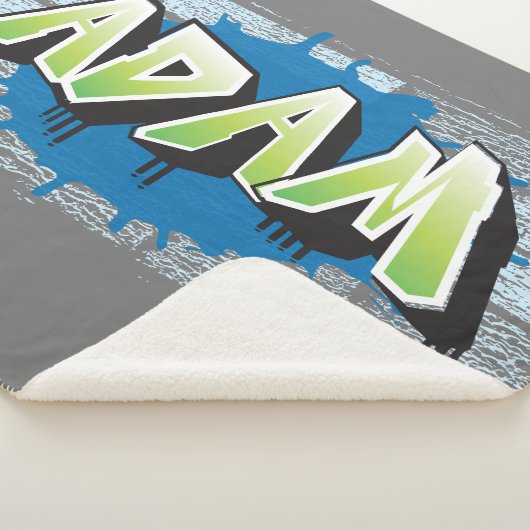Adam Jouw naam Graffiti Brick Wall stilgezet Sherpa Deken (3/4)