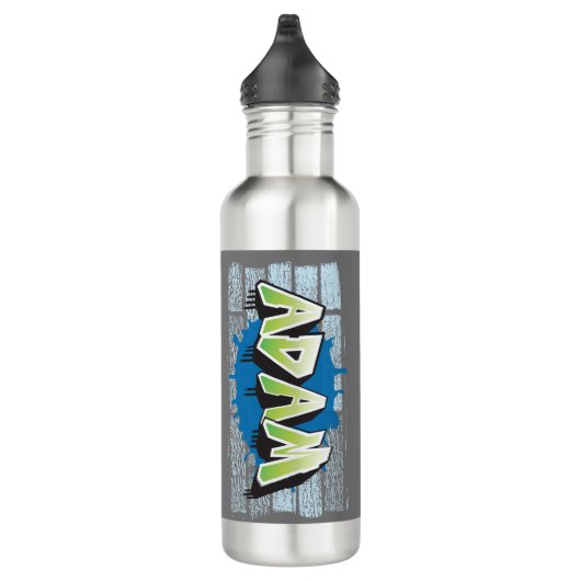 Adam Jouw naam Graffiti Brick Wall stilgezet Waterfles (Rechts)