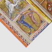 ADAM NAMING DIEREN, MEDIEVAL BESTIARY, DEERS, LION TISSUEPAPIER (Detail)