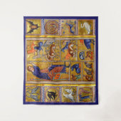 ADAM NAMING DIEREN, MEDIEVAL BESTIARY, DEERS, LION WANDKLEED (Voorkant)