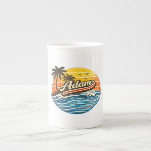 Adam Retro Zonsondergang Naamontwerp Porselein Kop