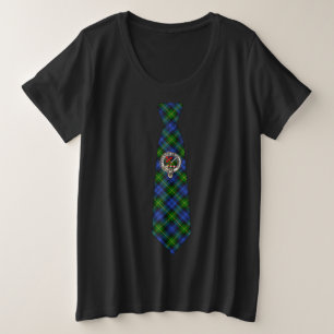 Adam Schotse Clan Badge & Tartan Das Grote Maat T-shirt