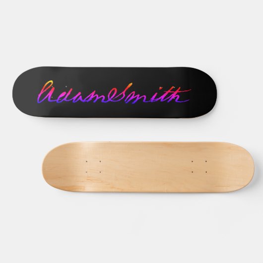 Adam Smith neon handtekening Skateboard (Horizontaal)