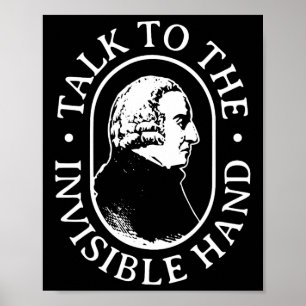 Adam Smith praat met de onzichtbare hand Economie Poster
