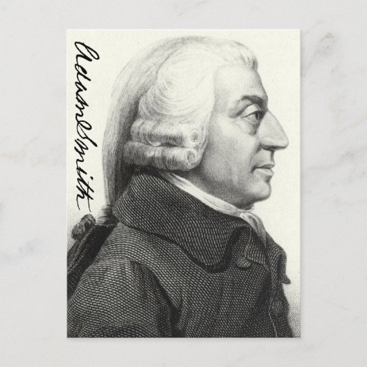 Adam Smith Profile (met handtekening) Briefkaart (Voorkant)
