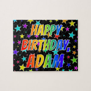 "ADAM" voornaam, geun "HAPPY BIRTHDAY" Legpuzzel