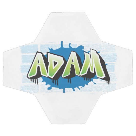 Adam Your Name Graffiti Brick Wall Stylized Voetbal (Enkel)