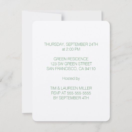 ADAM'S APPLE Veggie Party uitnodiging (Achterkant)