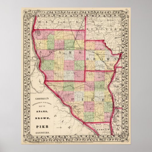 Adams, Brown, provincie Pike Poster (Voorkant)