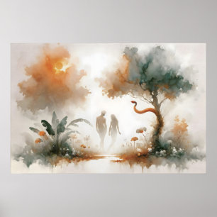 Adams en Eva Kunst Tuin van Eden Print Schepping
