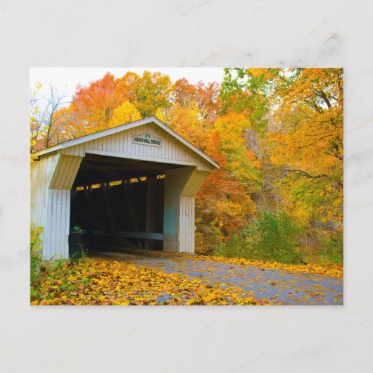Adams Mill Old Covered Bridge, Indiana Briefkaart (Voorkant)