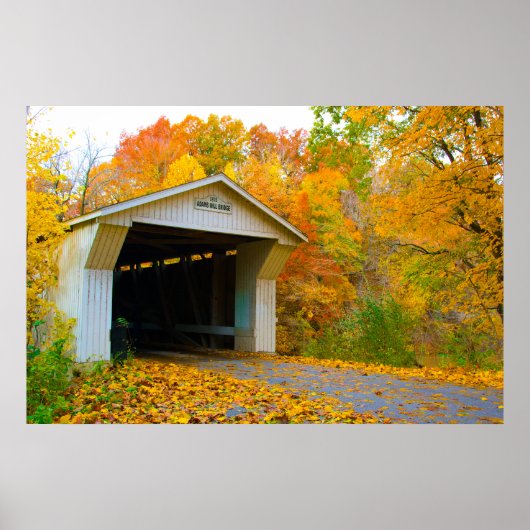 Adams Mill Old Covered Bridge, Indiana Poster (Voorkant)
