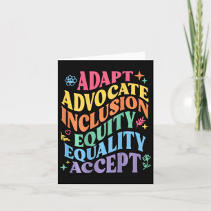 Adapt Advocate Inclusion Equity Equality Accepteer Kaart