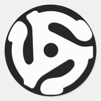 Adapter van 45 rpm, wit ronde sticker