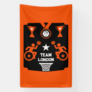 Adaptieve basketbal voor gehandicapten spandoek