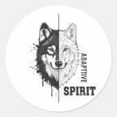 Adaptive Spirit Wolf Round Sticker (Devant)