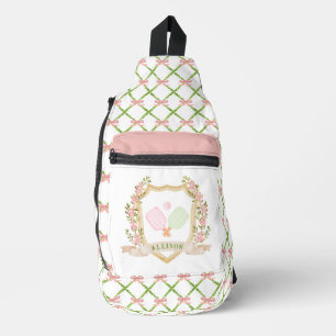 Add-a-Name Preppy Pink Pickle Ball Gepersonaliseer Sling Bag