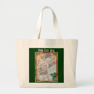 Add-A-Photo Glas in lood Lijst met Holly Leaves Grote Tote Bag