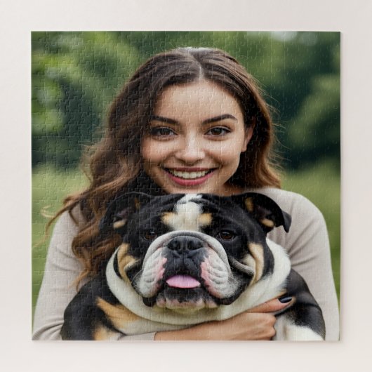 Add Bulldog Photo Personalize Customize Legpuzzel (Verticaal)