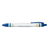 Add custom name stars yellow blue zwarte inkt pen (Bovenkant)