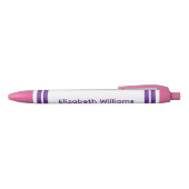 Add custom name stripes pink purple zwarte inkt pen (Bovenkant)