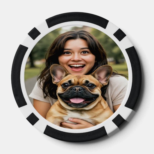 Add French Bulldog Photo Personalize Poker Chips (Achterkant)