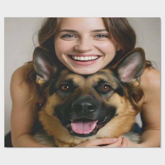 Add German Shepherd Photo Personalize Cadeaupapier (Vlak)