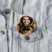 Add German Shepherd Photo Personalize Ronde Button 7,6 Cm (In situ)