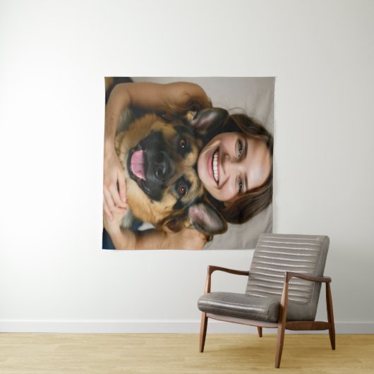 Add German Shepherd Photo Personalize Wandkleed (In Situ (horizontaal))