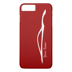 "add jouw naam" G37 White Silhouette - Red iPhone 8 Plus / 7 Plus Hoesje