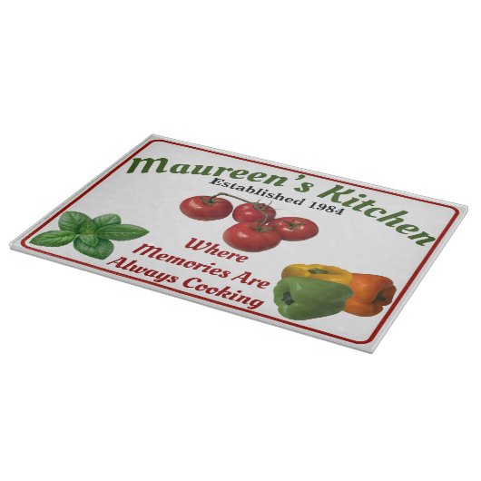 'Add Jouw naam' Keukenglassnijplank Snijplank (Hoek)