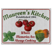 'Add Jouw naam' Keukenglassnijplank Snijplank (Voorkant)