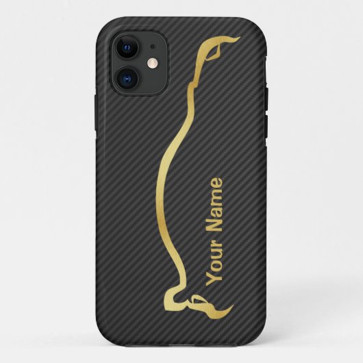 "add jouw naam" STI Impreza Gold Silhouette Case-Mate iPhone Case (Achterkant)
