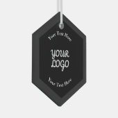 Add Logo Bewerkbaar zwart Glas Ornament (Voorkant Rechts)