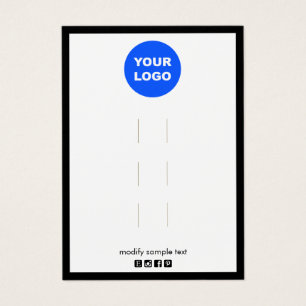 Add Logo Multiple 3 Hair Clip Display Holder Visitekaartje