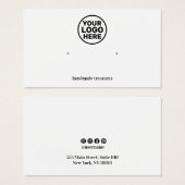 Add Logo Plain White Earring Display (Devant & derrière)