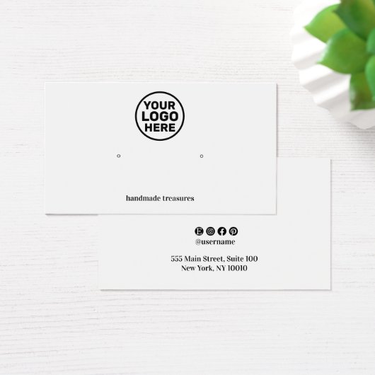 Add Logo Plain White Earring Display (Bureau)