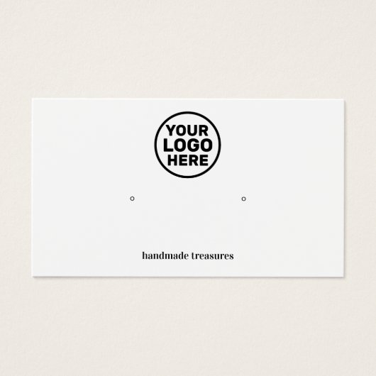 Add Logo Plain White Earring Display (Devant)