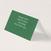 Add Name - Table Place Card - with Messages Kaart (Achterkant)