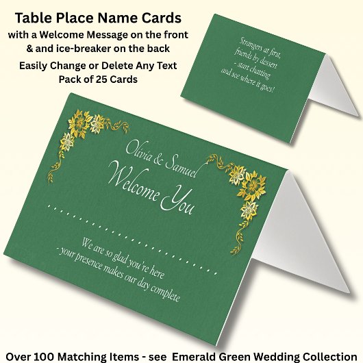 Add Name - Table Place Card - with Messages Kaart