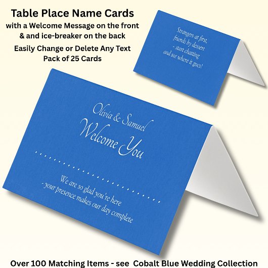 Add Name - Table Place Card - with Messages Kaart