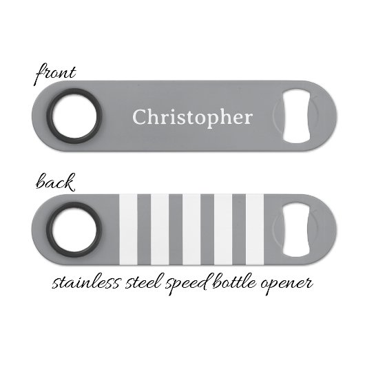 Add name white and grey speed flessenopener