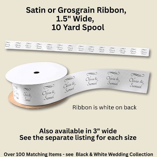 Add Names, 1.5" Black White Infinity Scroll, Lint