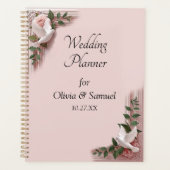 Add Names & Date Pink Roses & Doves Wedding (Devant)