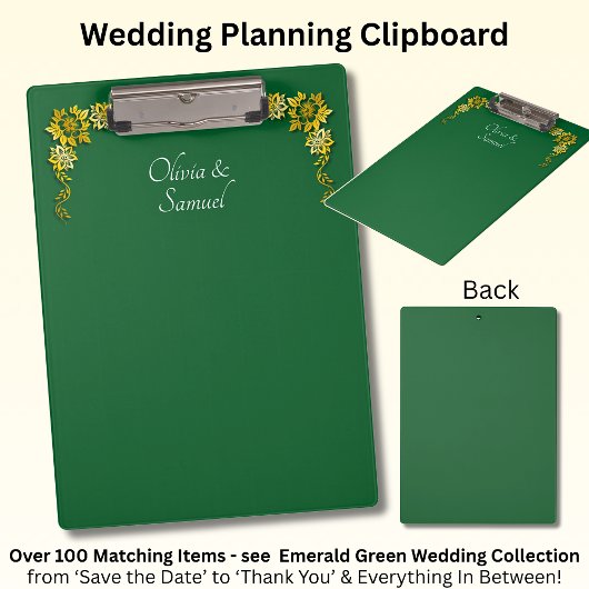 Add Names, Emerald Green & Gold Klembord