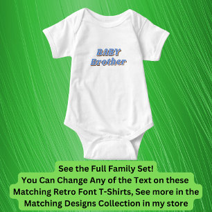 Add or Edit Name, BABY, Matching Family Retro Romper