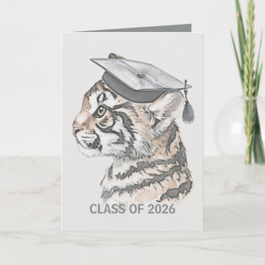 Add Photo Tiger Graduation QR Code Invitation  (Voorkant)